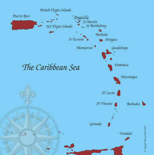 Anguilla Map Caribbean Sea